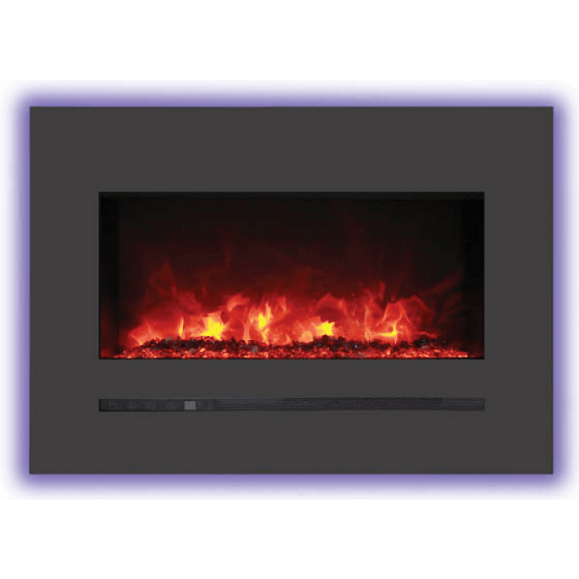 Sierra Flame by Amantii Wall Mount/Flush Mount 88" Electric Fireplace With Deep Charcoal Colored Steel Surround and Glass Media