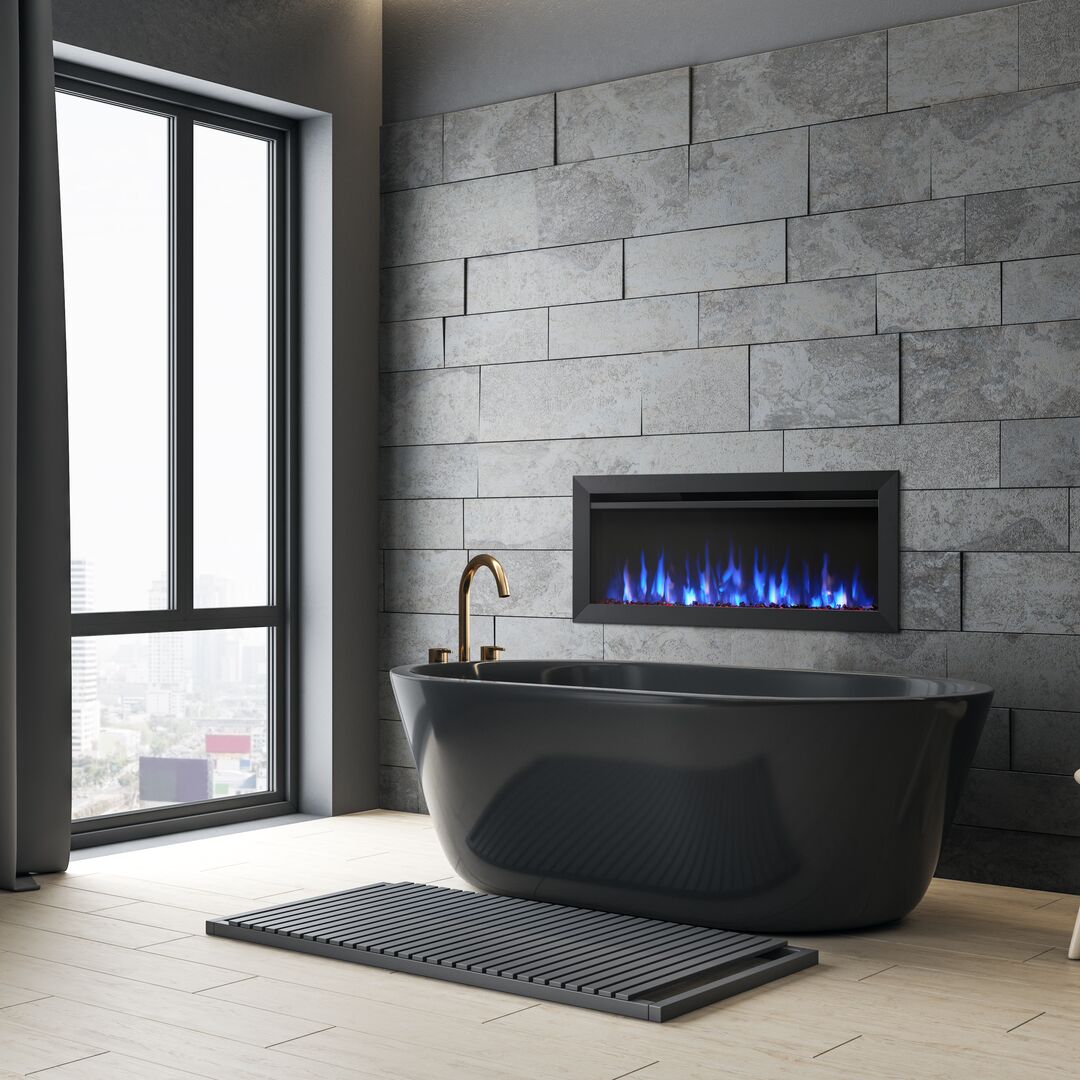 SimpliFire Allusion Slim 40" Linear Electric Recessed Fireplace