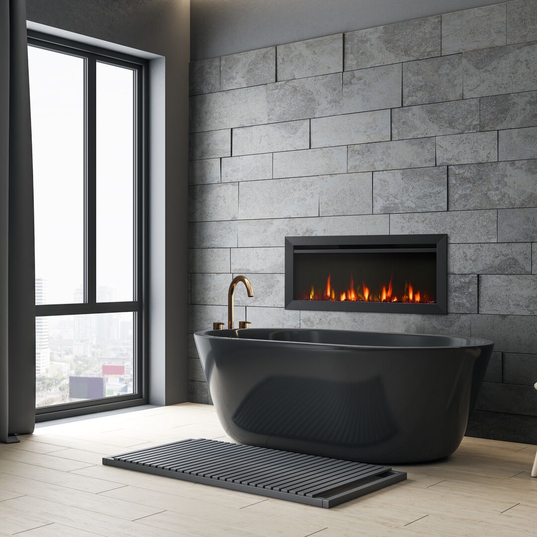 SimpliFire Allusion Slim 40" Linear Electric Recessed Fireplace
