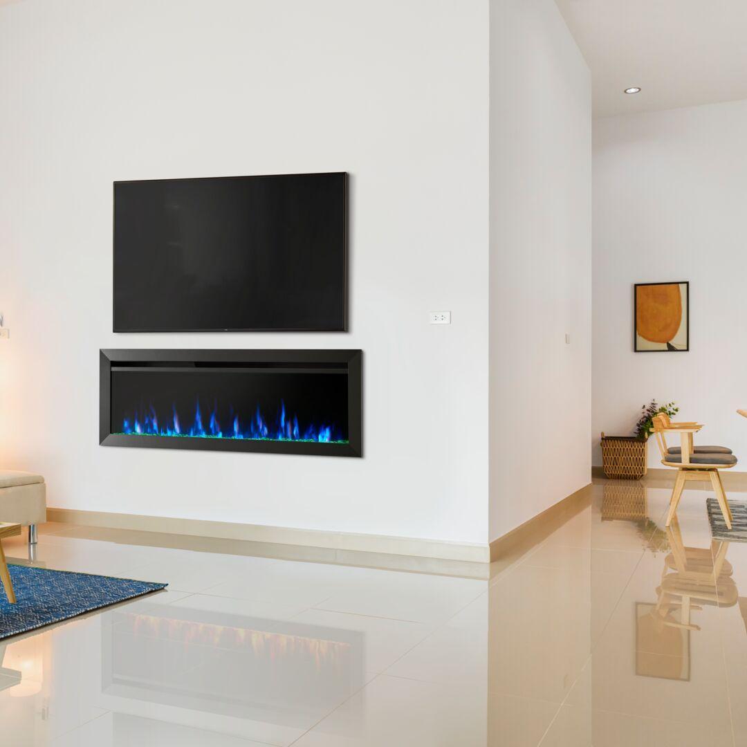 SimpliFire Allusion Slim 40" Linear Electric Recessed Fireplace