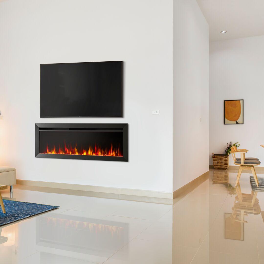 SimpliFire Allusion Slim 40" Linear Electric Recessed Fireplace
