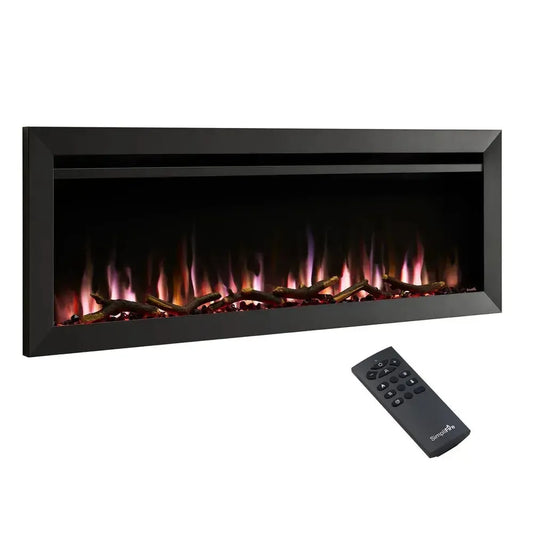 SimpliFire Allusion Slim 50" Linear Electric Recessed Fireplace