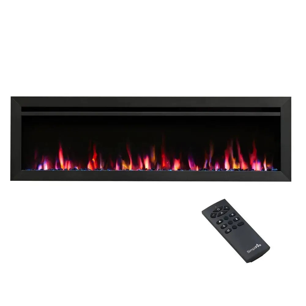 SimpliFire Allusion Slim 60" Linear Electric Recessed Fireplace