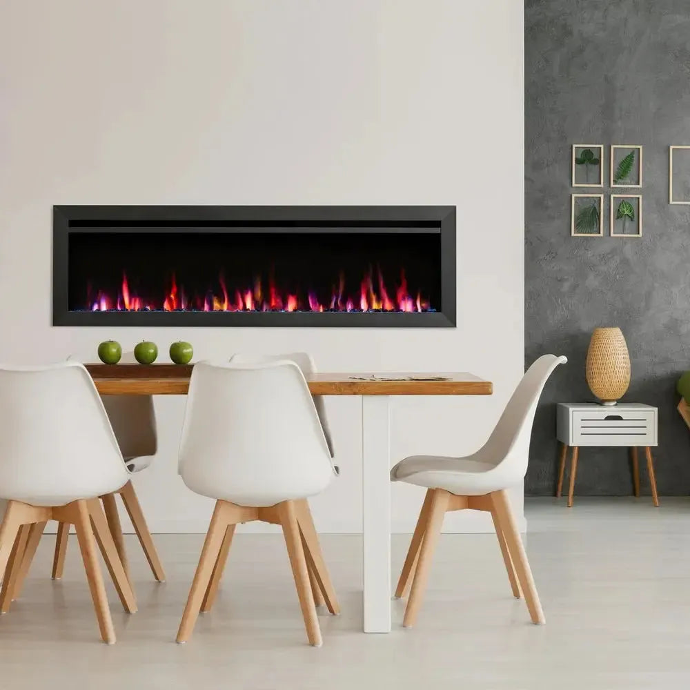 SimpliFire Allusion Slim 60" Linear Electric Recessed Fireplace