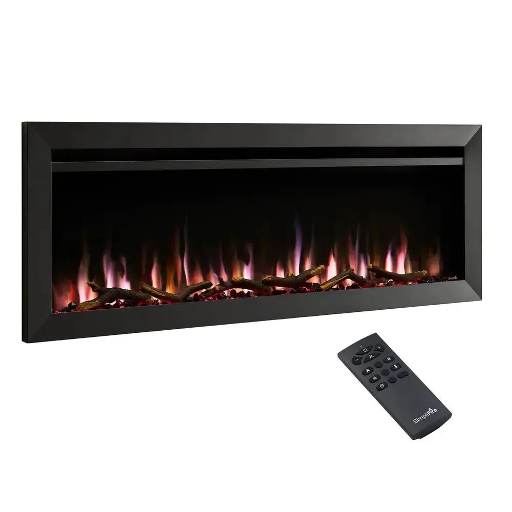 SimpliFire Allusion Slim 72" Linear Electric Recessed Fireplace