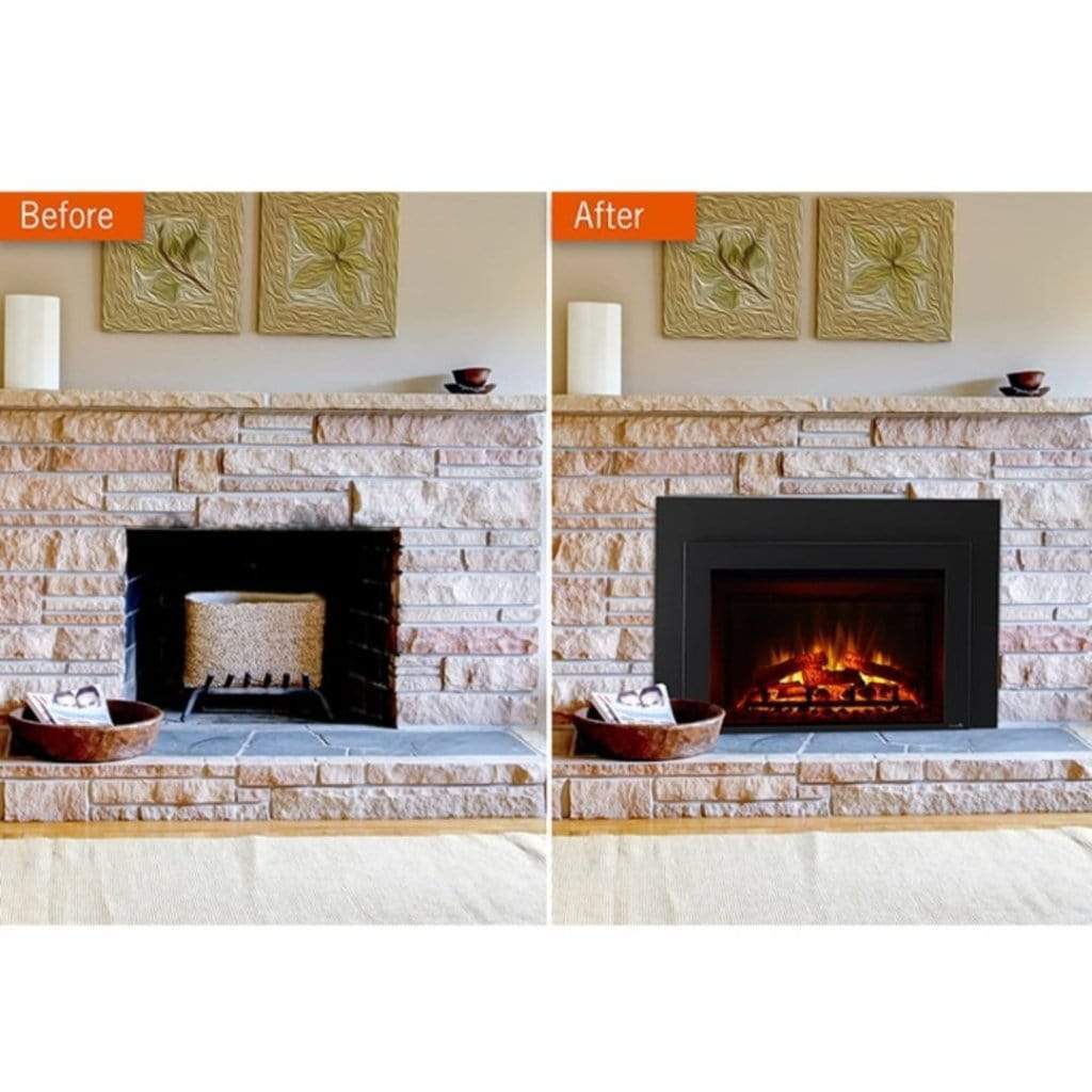 SimpliFire INS30-BK 30" Traditional Electric Built-In Fireplace Insert