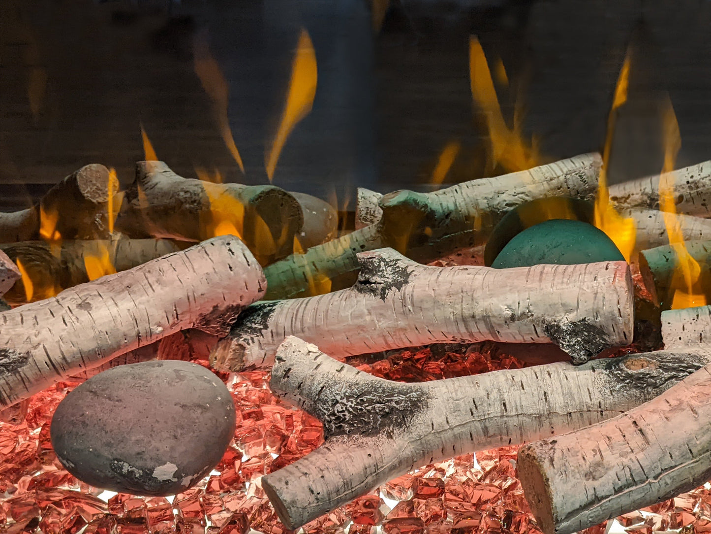 European Home Fallen Birch Fire Media For Optic 50 Electric Fireplace