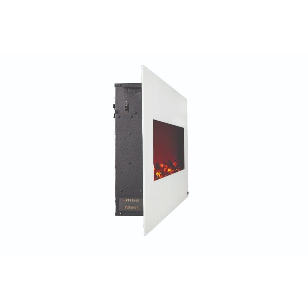 Touchstone Ivory White Wall-Mounted Fireplace