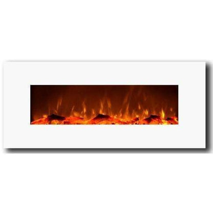 Touchstone Ivory White Wall-Mounted Fireplace