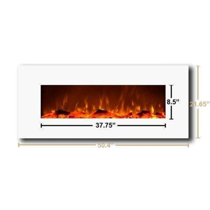 Touchstone Ivory White Wall-Mounted Fireplace