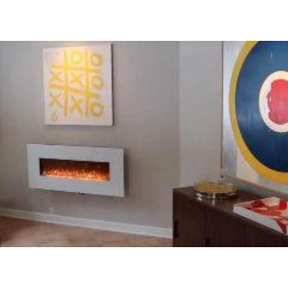 Touchstone Ivory White Wall-Mounted Fireplace