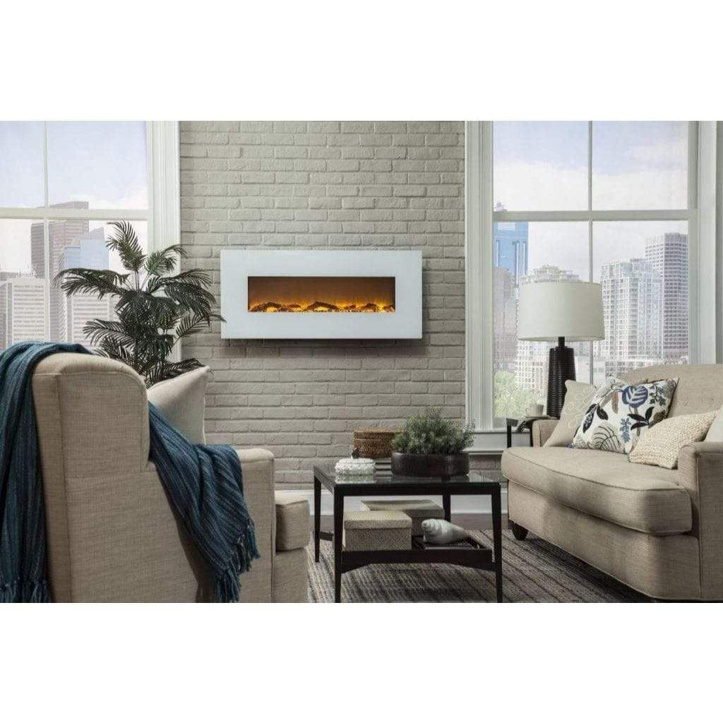 Touchstone Ivory White Wall-Mounted Fireplace