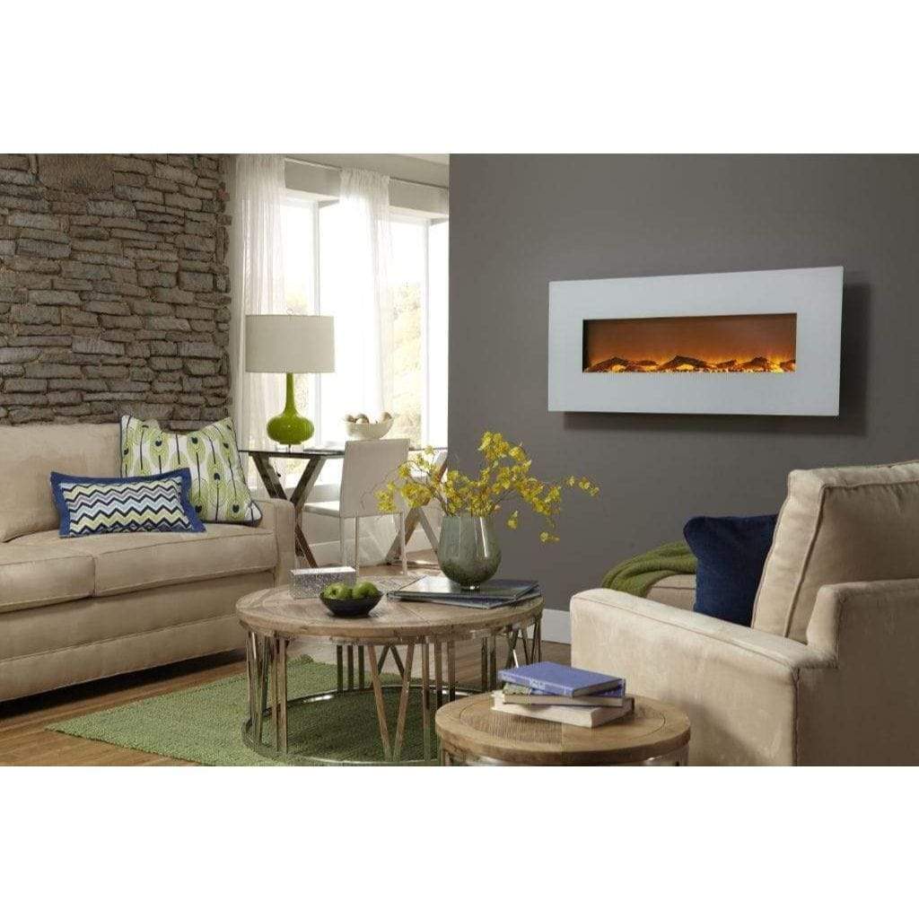 Touchstone Ivory White Wall-Mounted Fireplace