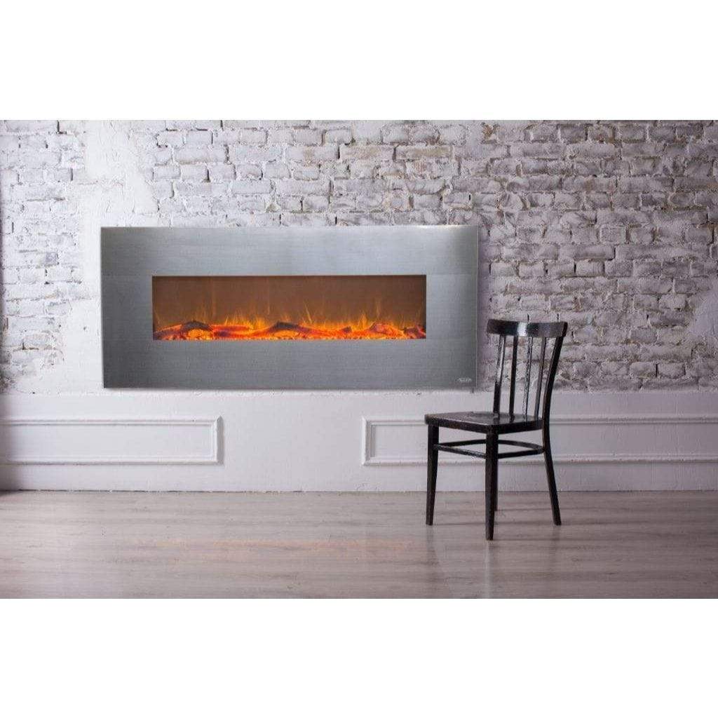 Touchstone Onyx 50" Stainless Steel Electric Fireplace