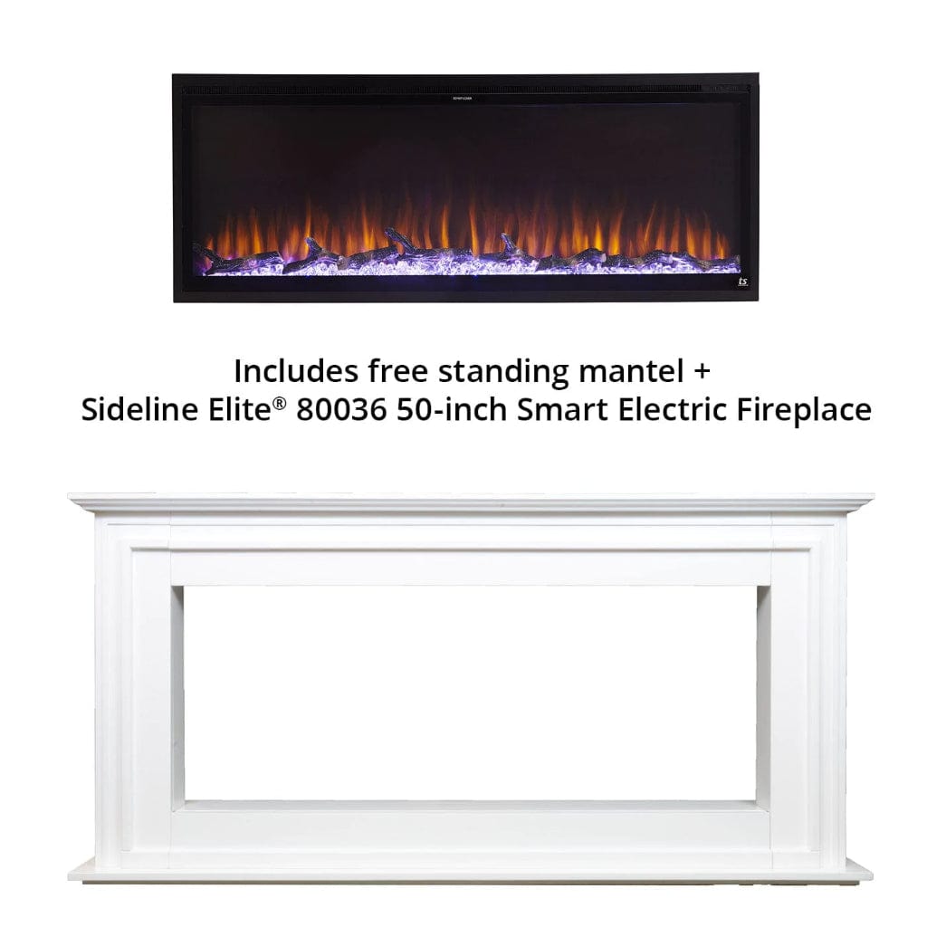 Touchstone Sideline Elite 50" Smart Electric Fireplace with Surround Mantel