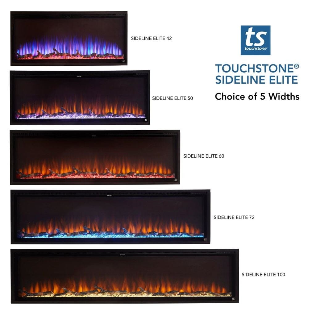 Touchstone Sideline Elite Smart 72" WiFi-Enabled Recessed Electric Fireplace (Alexa/Google Compatible)