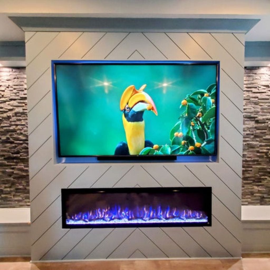 Touchstone Sideline Elite Smart 72" WiFi-Enabled Recessed Electric Fireplace (Alexa/Google Compatible)